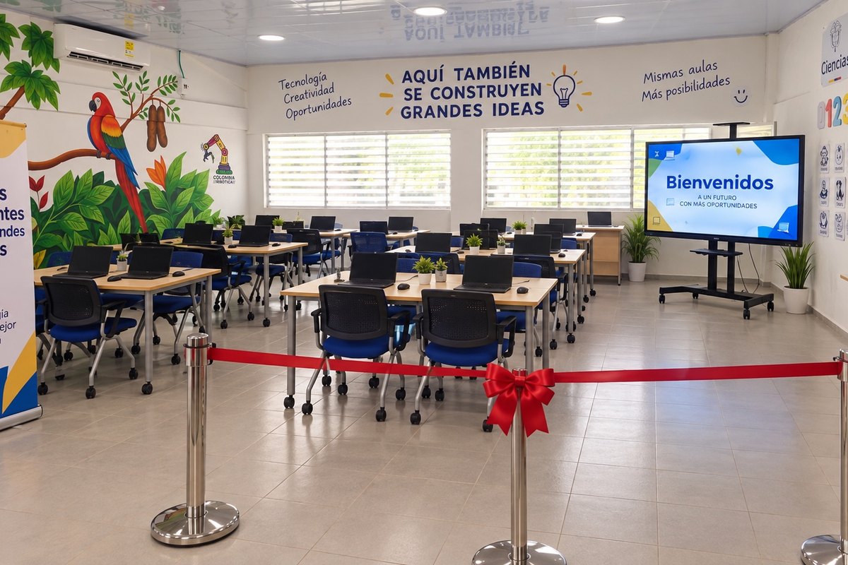 La sala de cómputo el día de la inauguración, 15 de septiembre de 2026.